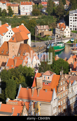 Vista da sopra la città di Danzica in Polonia Foto Stock