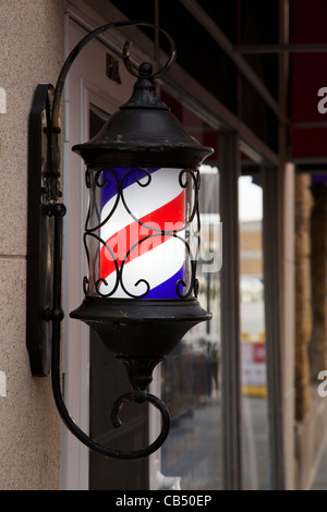 Barbiere pole. Oak Park, Illinois. Foto Stock