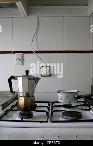 Il caffè in cucina Foto Stock