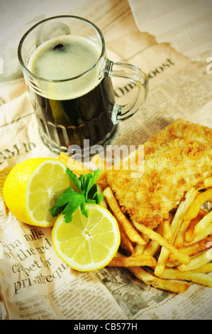 Pesce e patatine fritte Foto Stock