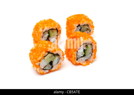 Deliziosi panini california isolato su bianco Foto Stock