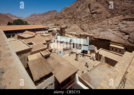 Vista di Saint Catherine Monastero, Sinai, Egitto Foto Stock