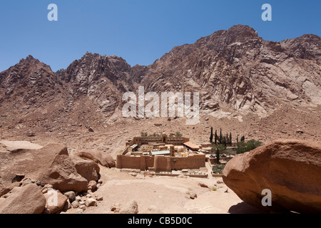 Vista di Saint Catherine Monastero, Sinai, Egitto Foto Stock