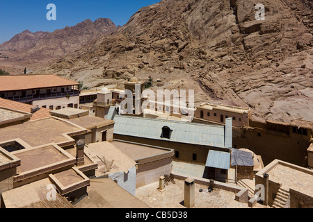 Vista di Saint Catherine Monastero, Sinai, Egitto Foto Stock