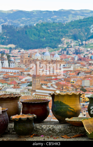 Cuenca ecuador dome colorato cloud vista cattedrale Foto Stock