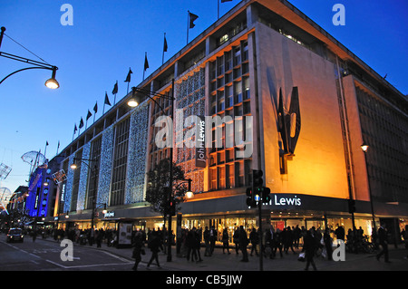 John Lewis Department Store a Christmas, Oxford Street, City of Westminster, Greater London, England, Regno Unito Foto Stock