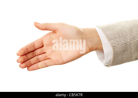 Immagine della mano umana mantenendo aperto palm in isolamento Foto Stock