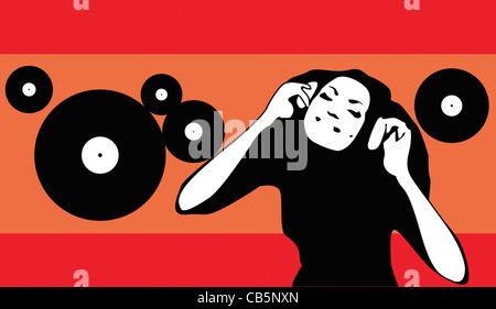 Groovy discoteca ragazza(grande per qualsiasi design,inserire il testo qui,realizzato dalla mia immagine) Foto Stock