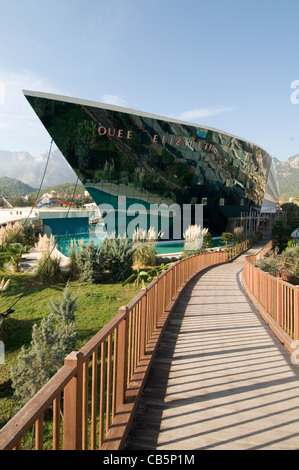 QUEEN ELIZABETH HOTEL A Göynük, Antalya. Turchia barca a forma di nave hotel gimmic tema alberghi a tema Foto Stock