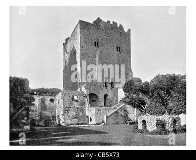 Portchester Castle pianificato medievale antico monumento grado che ho elencato la costruzione del patrimonio Inglese Foto Stock