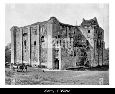 Castle Rising inglese Norfolk William d'Aubigny piazza tenere Patrimonio inglese Foto Stock