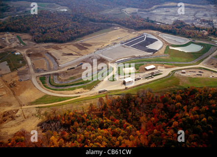 Vista aerea di una discarica in western Pennsylvania, STATI UNITI D'AMERICA Foto Stock
