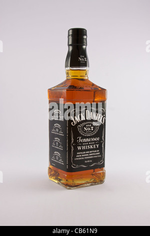 Bottiglia di Jack Daniels Old No.7 Tennessee Whiskey Foto Stock