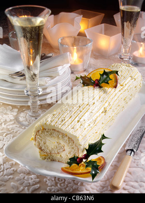 Buche de Noel Natale francesi torta di registro Foto Stock