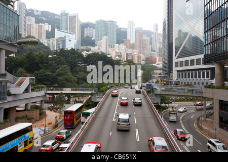 Cotton Tree Drive da admiralty district fino alla metà livelli, isola di Hong kong, RAS di Hong Kong, Cina Foto Stock