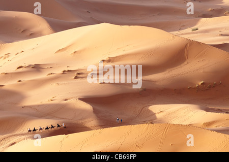 Il paesaggio del deserto,Erg Chebbi vicino a Merzouga, Foto Stock