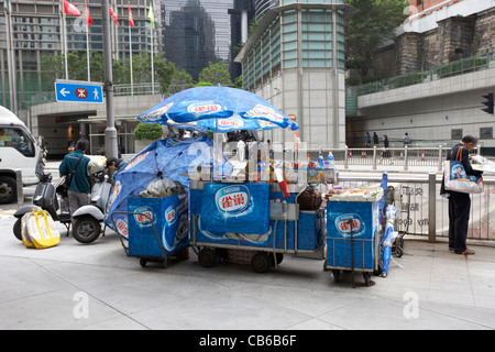 Strada chiosco nel centro cittadino di distretto centrale, isola di Hong kong, RAS di Hong Kong, Cina Foto Stock