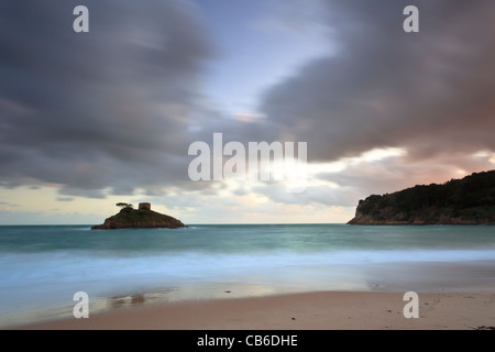 Crepuscolo presso Portelet, Jersey, Isole del Canale Foto Stock