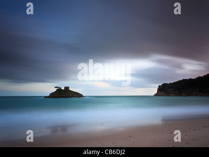 Crepuscolo presso Portelet, Jersey, Isole del Canale Foto Stock