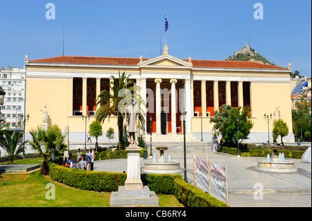 Nazionale e Kapodistrian University of Athens trilogy Theophil Hansen neoclassica Foto Stock