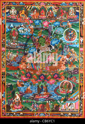 Tara Verde thangka dal Nepal Foto Stock