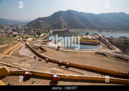 Amber fort jaipur colorato monumento Mughal Foto Stock