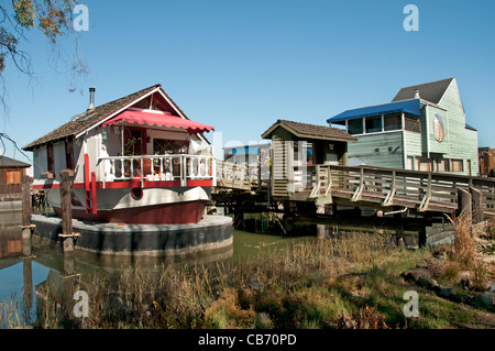 Sausalito houseboat della comunità la Baia di San Francisco in California negli Stati Uniti d'America Foto Stock