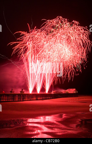 Fuochi d'artificio, Blackpool, Lancashire, Inghilterra Foto Stock