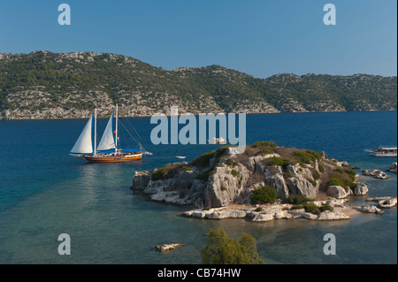 Vista panoramica di Kekova island Kas Turchia Foto Stock