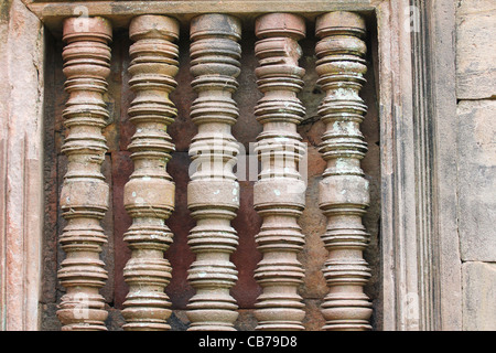 Cambogiano Phanomrung antico tempio in Thailandia, frontiera cambogiana. Foto Stock