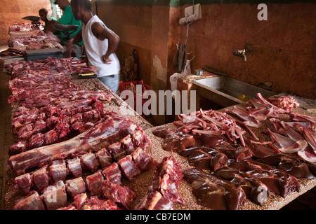 Mercato di carne nella Città dell Avana (La Habana, Cuba Foto Stock