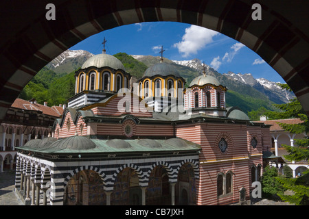 Il monastero di Rila, sito Patrimonio Mondiale dell'UNESCO, Bulgaria Foto Stock