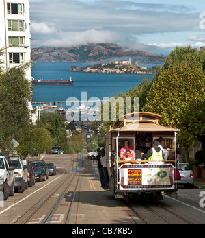 Funivie ferroviaria municipale di San Francisco in California negli Stati Uniti d'America ( Isola di Alcatraz ) Foto Stock