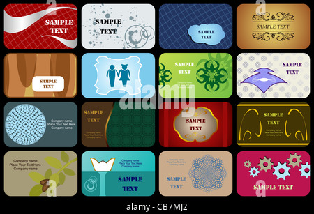 Varie business cards set di modelli. Vettore Foto Stock