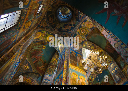 All interno la Chiesa del Salvatore sul Sangue versato, San Pietroburgo, Russia Foto Stock