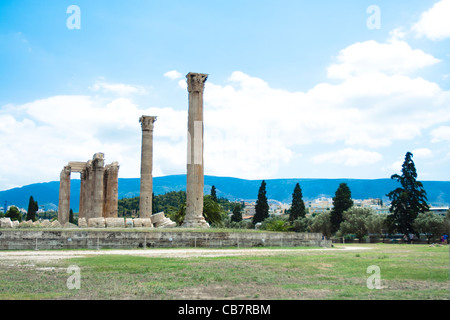 Antica architettura greca scatti - Tempio di Zeus Olimpio, Atene Foto Stock