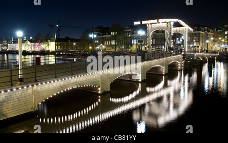 Magere Brug Ponte Amsterdam, Paesi Bassi Foto Stock