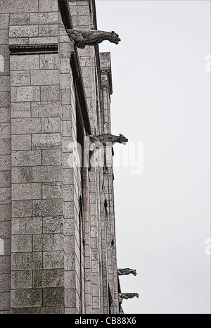 Doccioni sulla Sacre Coeur Paris Foto Stock