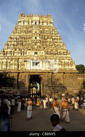 India, nello Stato del Tamil Nadu, Kanchipuram, Varadharaja Perumal tempio complesso. Foto Stock