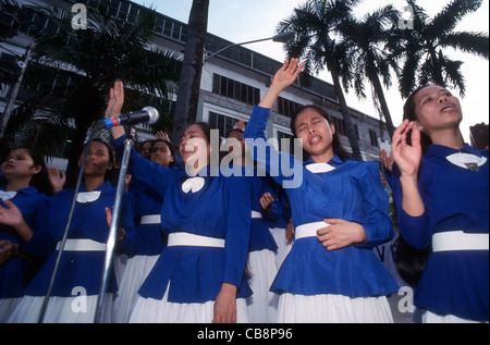 Christian evangelista incontro nelle Filippine Sud città di Zamboanga Mindanao - un letto caldo del militante attività islamista Foto Stock