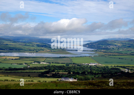 Lough Swilly, Isola di pollice e la penisola Innishowen, County Donegal, Irlanda Foto Stock