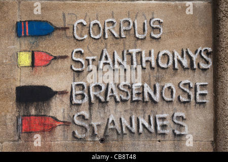 Il canottaggio i risultati del confronto, Jesus College di Oxford Foto Stock