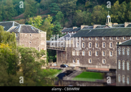 Cotton Mills a New Lanark, Scozia. Fondata da David Dale nel 1786. Foto Stock