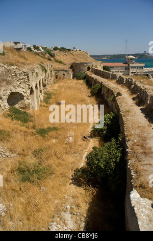 Il Seddulbahir fort sulla penisola di Gallipoli attaccata come parte della campagna 1915 nella prima guerra mondiale,Turchia Foto Stock