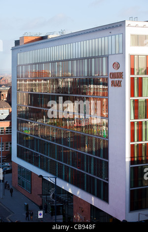 Crown Plaza   il roofline o Skyline di Manchester , Northern Quarter, Manchester, Regno Unito Foto Stock