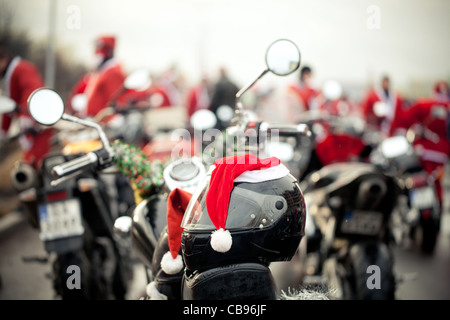 Motocicli di Santa Claus, Polonia. Foto Stock