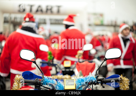 Motocicli di Santa Claus, Polonia. Foto Stock