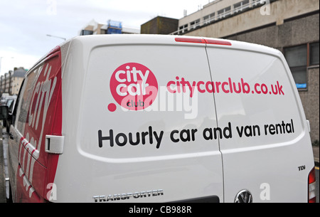 City Car Club badge o motif sul furgone VW BRIGHTON REGNO UNITO Foto Stock