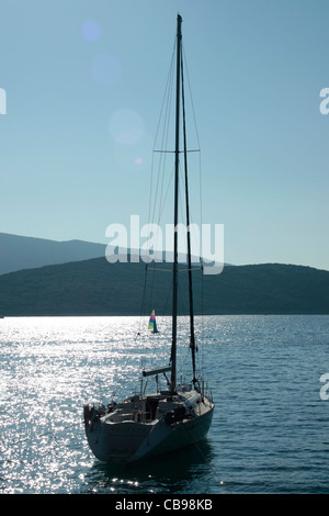 Yacht in Osor bay, Croazia Foto Stock