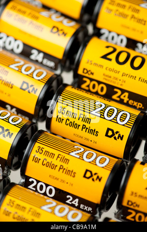 Vecchia kodak 35 mm colore film C41 barattoli di processo Foto Stock